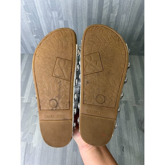 Sam & Libby Studded Slide Sandals – Women’s 5 Silver - Picture 8 of 10